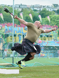 Gourock Highland Games 2023. 'Heavies' competitor.