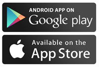 Google play and app store logos