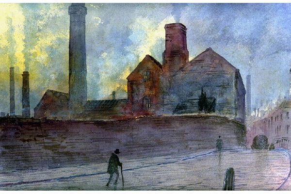 Clifford's Rolling Mill by Paul Braddon (1864-1937) - Watercolour on paper - 24.6 x 34.8 cm - 1977.665 © McLean Museum and Art Gallery, Greenock.