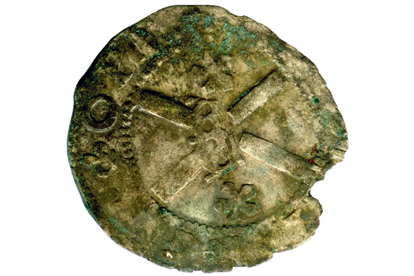 A Queen Mary Scottish Billon Bawbie, dating from the period 1542-1567, part of the Greenock Coin Hoard, made of billon. - 1978.417 © McLean Museum and Art Gallery, Greenock.