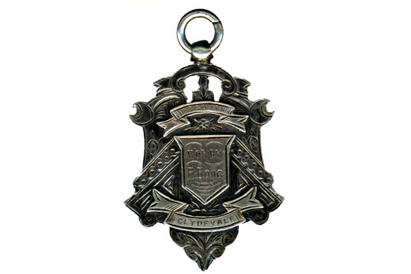 Silver football medal of Port Glasgow and District Junior Football Association, awarded to Robert Bone of Clydevale in season 1890-1891 - Silver - 1891 - 2006.417.8 - © McLean Museum and Art Gallery, Greenock.