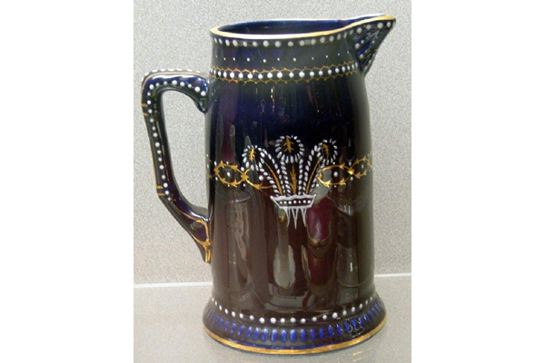 Late 19th century glazed ceramic milk jug manufactured by the Clyde Pottery Company, Greenock around 1880. - 1977.164 - © McLean Museum and Art Gallery, Greenock.