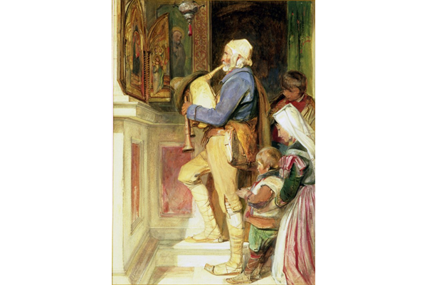 Contadini at the Shrine by John Frederick Lewis (1804-1876) - Watercolour on paper - 1839 - 35.2 x 25.2 cm - 1977.941 - © McLean Museum and Art Gallery, Greenock
