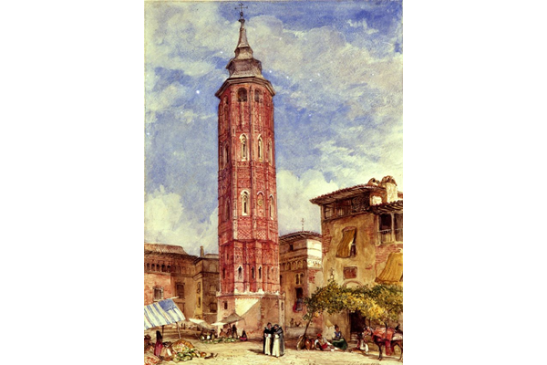 The Leaning Tower of Zaragoza by John Frederick Lewis (1804-1806) - Watercolour on paper - 1832 - 35.9 x 25.9 cm - 1977.940 - © McLean Museum and Art Gallery, Greenock