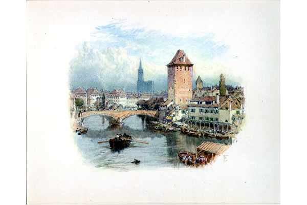 View of Strasburgh by Myles Birket Foster (1825-1899) - Watercolour on paper - c 1854 - 13.8 x 17.5 cm - 1977.883 - © McLean Museum and Art Gallery, Greenock