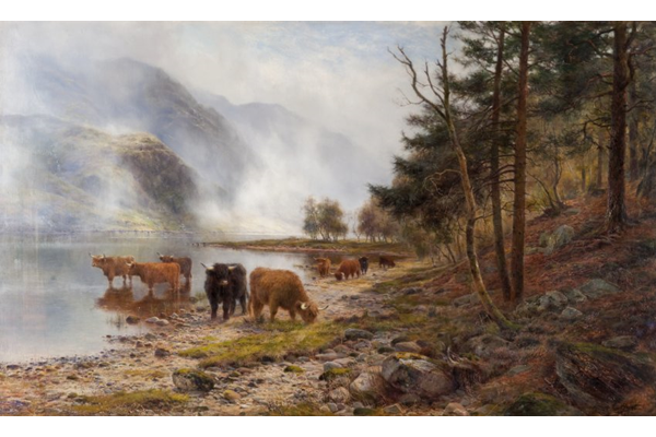 Rising Mists, Loch Eck by Louis Bosworth Hurt (1856-1929) - Oil on canvas - 76.8 x 127.8 cm - 1977.903 - © McLean Museum and Art Gallery, Greenock