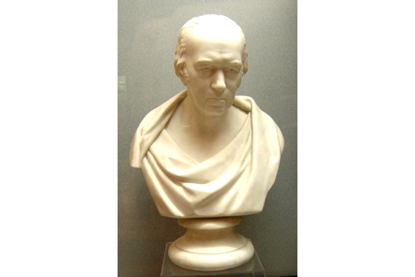 Parian ware bust of James Watt (1736-1819). Sculpted by Edward William Wyon (1811-1885) and produced by Josiah Wedgwood & Co. in 1859. - 2001.274 - © McLean Museum and Art Gallery, Greenock