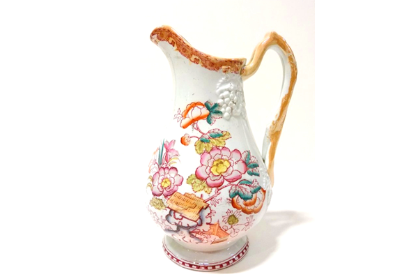 Jug manufactured by the Clyde Pottery Company, Greenock. Decorated with the 'Oriental' design. - 1981.1596 - © McLean Museum and Art Gallery, Greenock.