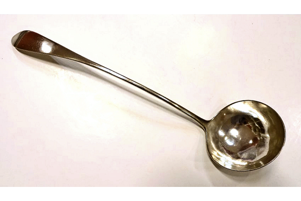 Greenock provincial silver ladle made by Thomas Davie (fl 1818-1830), of Greenock. Hallmarked and marked 'T.D.' - 2001.246 - ©McLean Museum and Art Gallery, Greenock.