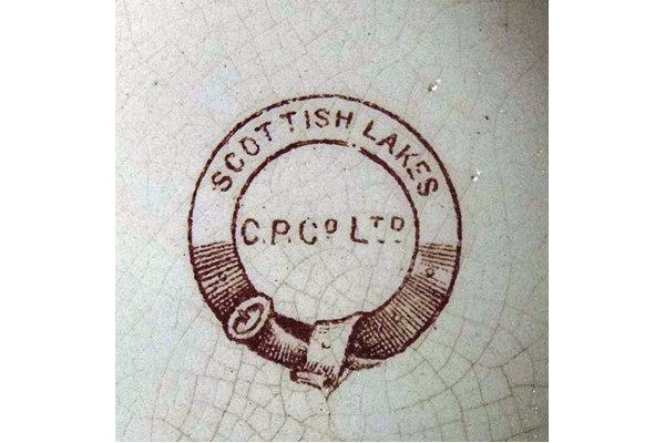 This is a late period mark used, in this instance, on a piece with the Scottish Lakes pattern a design with a loch scene with stags mixed with geometric motif. © McLean Museum and Art Gallery, Greenock.