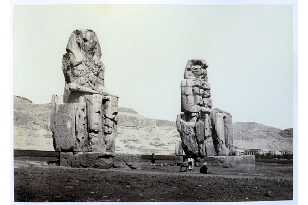 The Statues of Memnon, Thebes by Francis Frith (1822-1898) - Albumen print on paper - 15.9 x 22.8 cm - 2017.140.15 - © McLean Museum and Art Gallery, Greenock