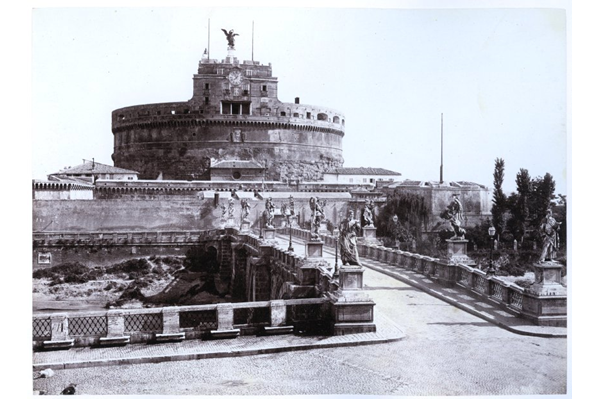 Bridge and Castle of St. Angelo, Rome by Francis Frith (1822-1898) - Albumen print on paper - 17.2 x 23.7 cm - c. 1860 - 2017.138.7 - © McLean Museum and Art Gallery, Greenock