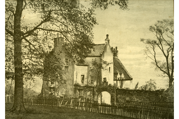 Lithograph print on paper entitled 'Cartsburn Mansion House, Greenock' after a drawing by Patrick Downie (1854-1945) - 1891 - 14.5 x 20.6 cm - 2012.38 - © McLean Museum and Art Gallery, Greenock