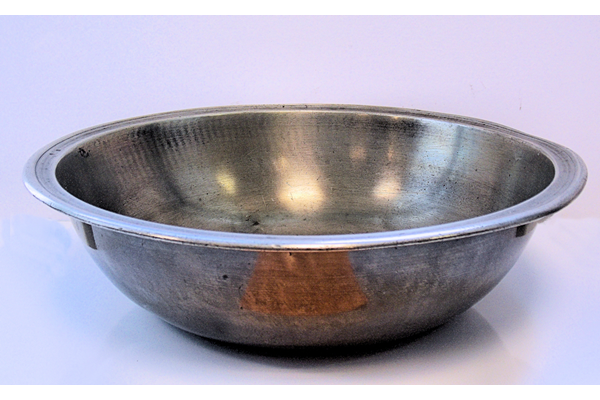 Bowl made by Stephen Maxwell (fl 1780-1784) inscribed with a ship in full sail surrounded by the words, partially obliterated, '--ESS TO THE UNITED STATES.' - 1976.142 - © McLean Museum and Art Gallery, Greenock