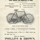 This advertisement for Philips and Brown bikes shows the popularity of cycling during the Edwardian era. Used for work, sport and leisure, the bicycle became the main means to explore the local countryside.  - 1907 - Lithograph on paper - 1997.123 - © McLean Museum and Art Gallery, Greenock.