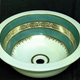 Late 19th century glazed ceramic wash basin manufactured by the Clyde Pottery, Greenock with hemispheric shape and plug hole in bottom. Dated circa 1877 - L1977.151 - © McLean Museum and Art Gallery, Greenock.