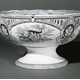 Late 19th century glazed ceramic punch bowl manufactured by the Clyde Pottery Company, Greenock. Decorated with the 'Stag' design pattern and mark 'Stag CP & Co'. - 1997.119 - © McLean Museum and Art Gallery, Greenock.