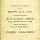 Burgh of Greenock Bye-law: Half-holiday order for shops for the sale of meat, sale of medicines and Fleshers Closing Order from the Shops Act of 1911 which sought to limit the hours of shop workers. - 2007.162 - © McLean Museum and Art Gallery, Greenock