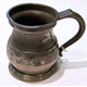 Nineteenth century Victorian pewterware half pint measure made by James Yates (fl 1837-1881) of Birmingham. - 1976.89 - © McLean Museum and Art Gallery, Greenock