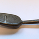 Domestic 'Gibson spoon' type pewter castor oil spoon with long covered bowl with hollow stem. Marked 'A. GREEN, SHEFFIELD' & 'G crown R'. - 1976.134 -© McLean Museum and Art Gallery, Greenock 